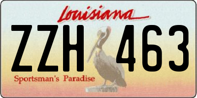 LA license plate ZZH463