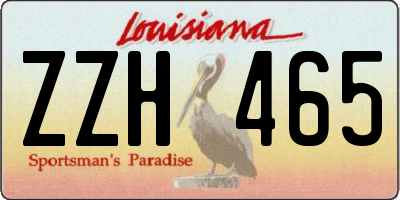 LA license plate ZZH465