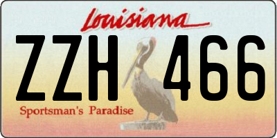 LA license plate ZZH466