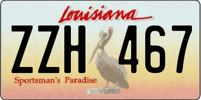 LA license plate ZZH467