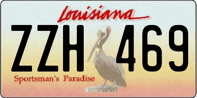 LA license plate ZZH469