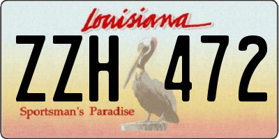 LA license plate ZZH472