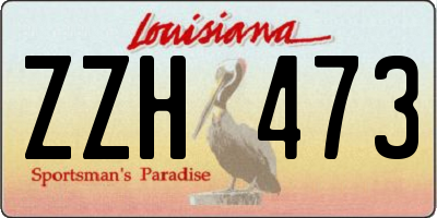 LA license plate ZZH473