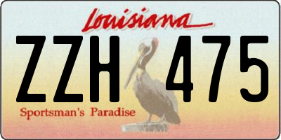 LA license plate ZZH475