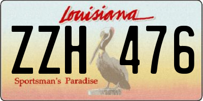 LA license plate ZZH476