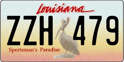 LA license plate ZZH479