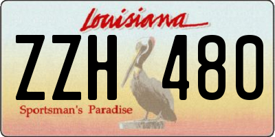 LA license plate ZZH480