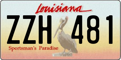 LA license plate ZZH481