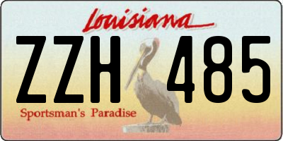 LA license plate ZZH485