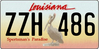 LA license plate ZZH486