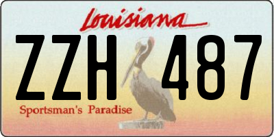 LA license plate ZZH487