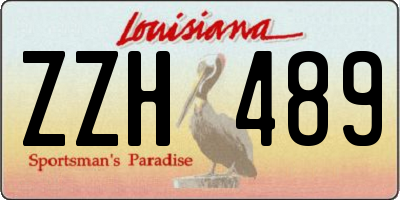 LA license plate ZZH489