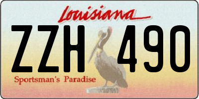 LA license plate ZZH490