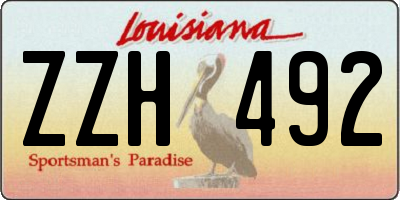 LA license plate ZZH492