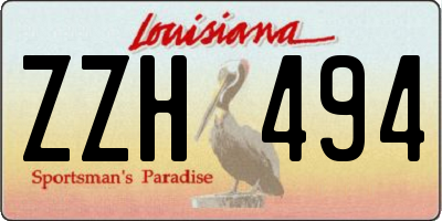 LA license plate ZZH494