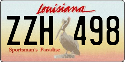 LA license plate ZZH498