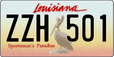 LA license plate ZZH501