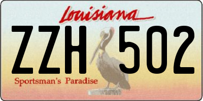 LA license plate ZZH502