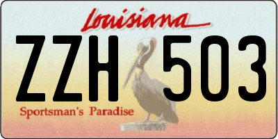 LA license plate ZZH503