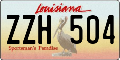 LA license plate ZZH504