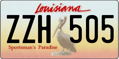 LA license plate ZZH505