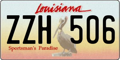 LA license plate ZZH506