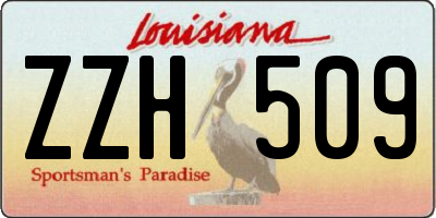 LA license plate ZZH509