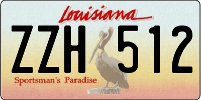 LA license plate ZZH512