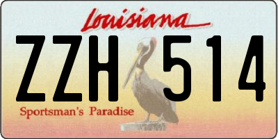 LA license plate ZZH514