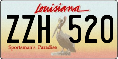 LA license plate ZZH520