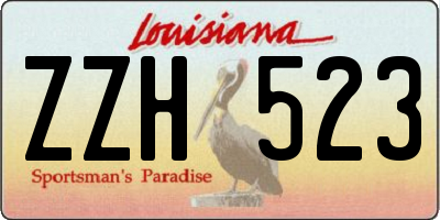 LA license plate ZZH523