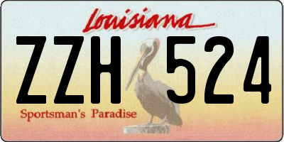 LA license plate ZZH524