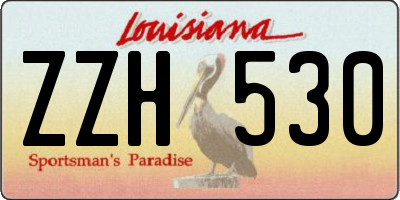 LA license plate ZZH530