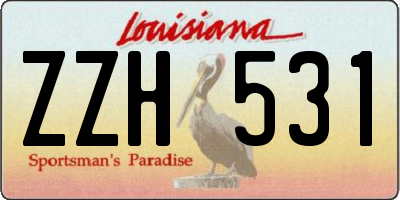 LA license plate ZZH531