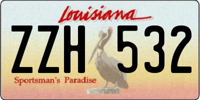 LA license plate ZZH532