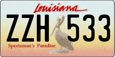 LA license plate ZZH533