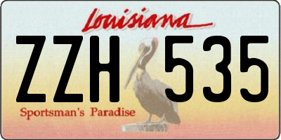 LA license plate ZZH535