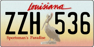 LA license plate ZZH536