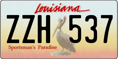 LA license plate ZZH537