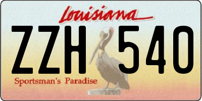 LA license plate ZZH540