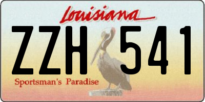 LA license plate ZZH541