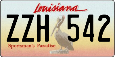 LA license plate ZZH542