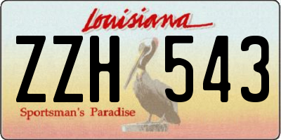 LA license plate ZZH543