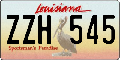 LA license plate ZZH545