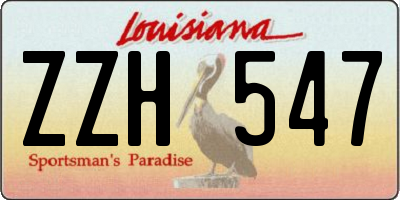 LA license plate ZZH547