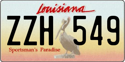 LA license plate ZZH549