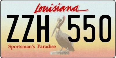 LA license plate ZZH550