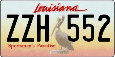 LA license plate ZZH552