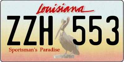 LA license plate ZZH553