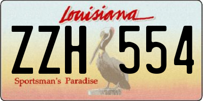 LA license plate ZZH554